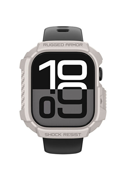 Apple Watch Seri 11/10 ile Uyumlu 42 mm Kılıf Rugged Armor 2 Dune Beige Akıllı Saat Kordon