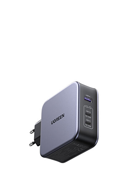 Nexode 2xUSB-C, 1xUSB-A QC 4.0 PD 3.1 Space Gray 140W GaN 3-Port Fast Charger