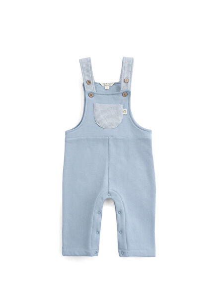 Blue Organic Cotton Baby Boy Salopet