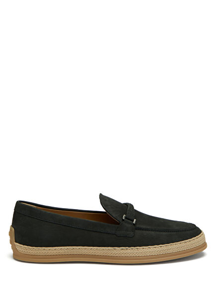 Blue Men's Nubuck Leather Espadrilles