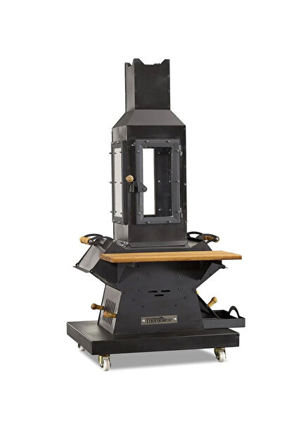 Black Wood Garden Fireplace