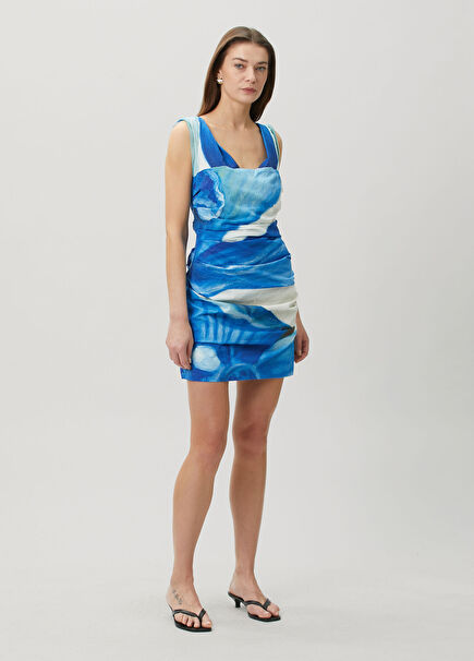 Olea Blue White Mini Dress