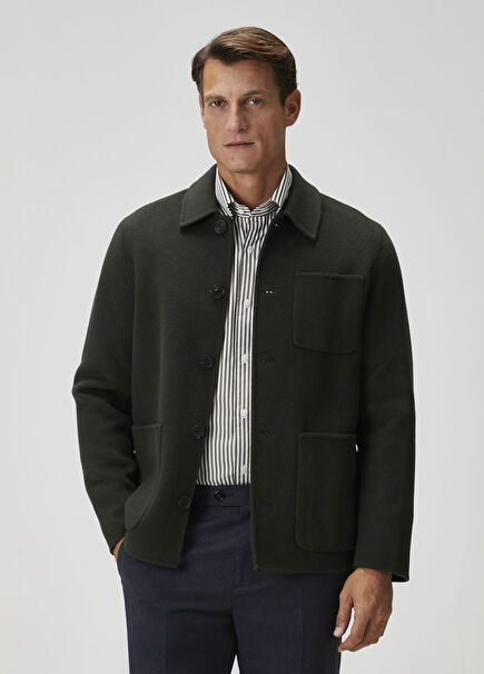 Haki Yün Dış Gömlek