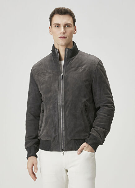 Grey Leather Jacket