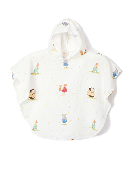 October Lovers Çok Renkli Müslin Panço