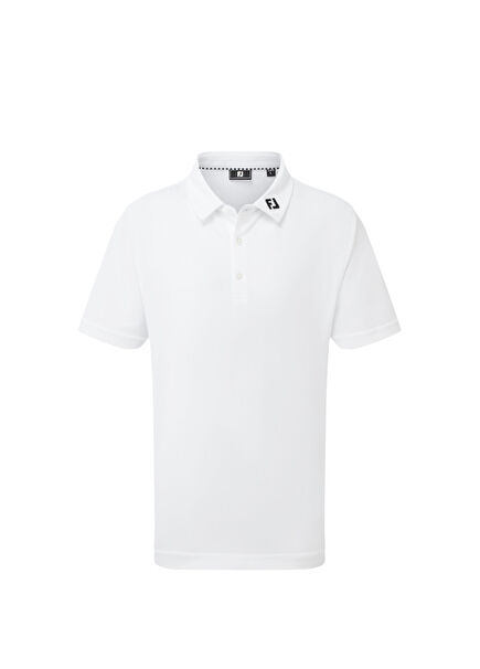Stretch Pique Solid Beyaz Polo Yaka Kısa Kollu Unisex Çocuk Spor T-Shirt 