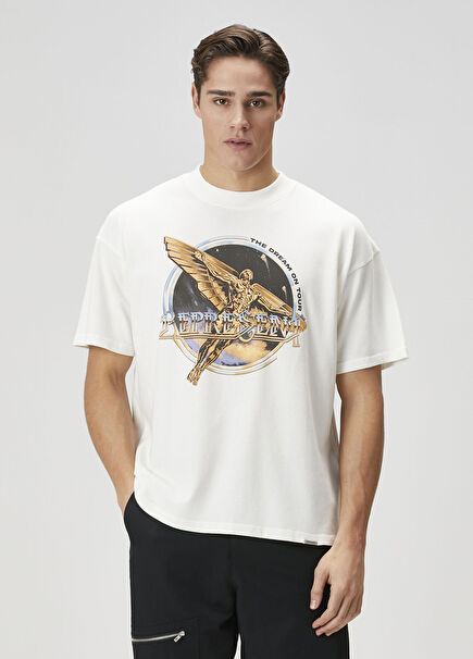 Beyaz Baskılı T-shirt