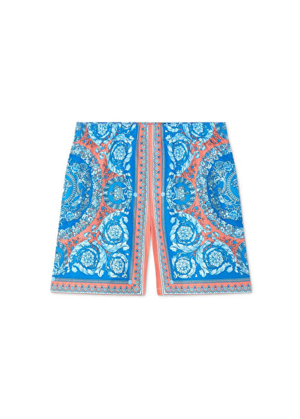 Blue Baroque Patterned Boys' Swimsuit