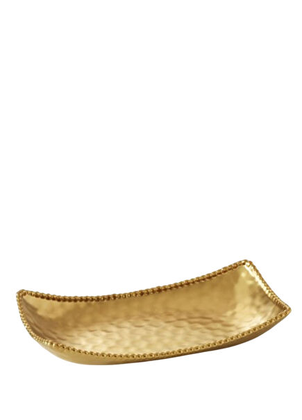 Gold Color Porcelain Rectangular Serving Plate