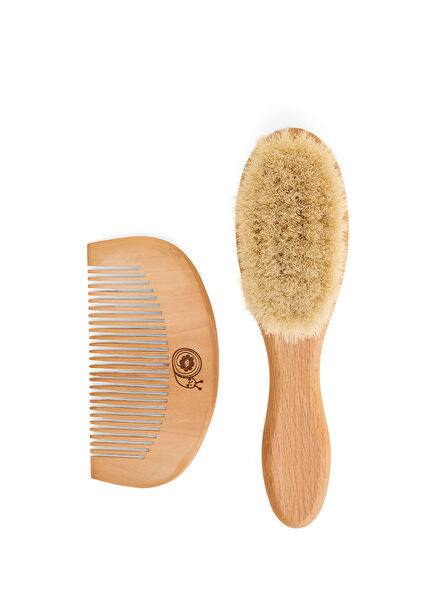 Naturel Doğal Keçi Kılı Bebek Fırça Seti