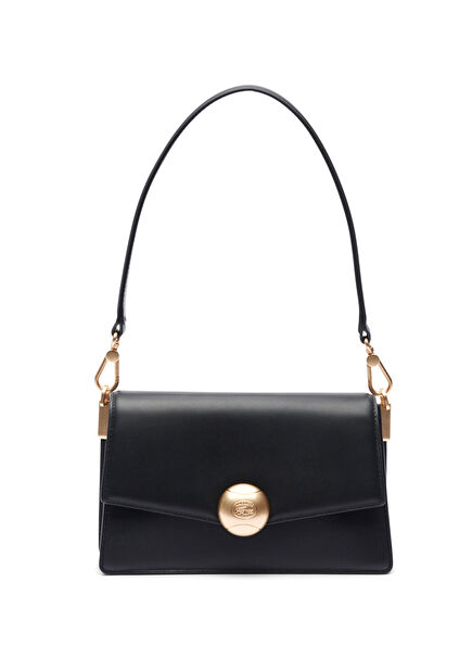 Tennis Bliss Siyah Deri Kadın Omuz Çantası