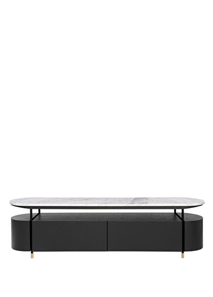 Basta Marble Top Black Oak Tv Unit