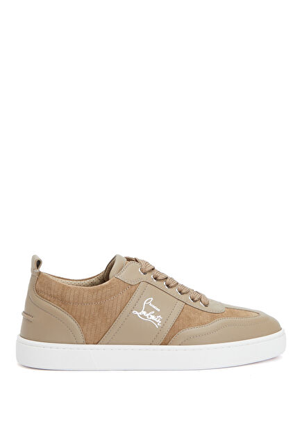 Retero Beige Men's Leather Sneakers
