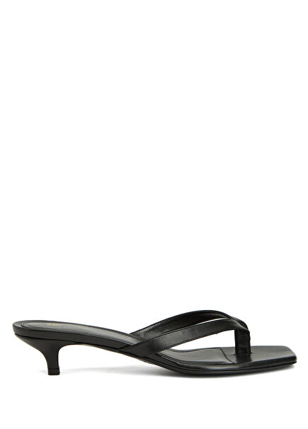 Black Women's Leather Slippers