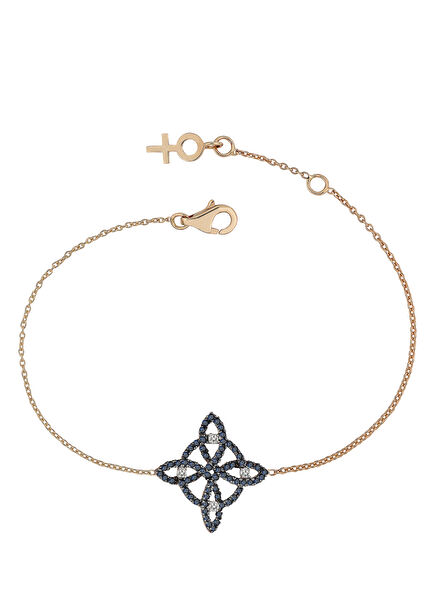 Full Magic Knot Diamond and Sapphire Women's Brace
