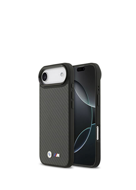iPhone 17 Air M Logo Carbon Fiber Black Magsafe Compatible Phone Case