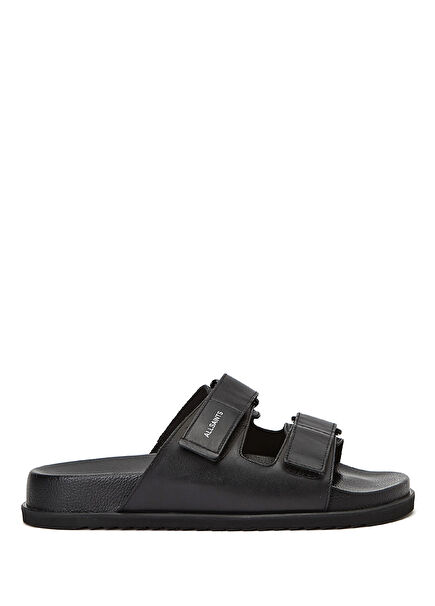 Vex Black Men's Leather Slippers