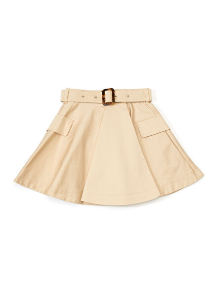 Beige Pleated Skirt for Girls
