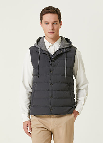 Anthracite Hooded Puffer Vest
