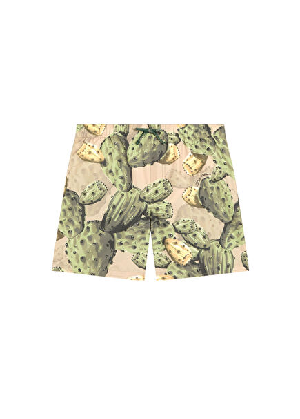 Green Cactus Print Boys' Swimsuit