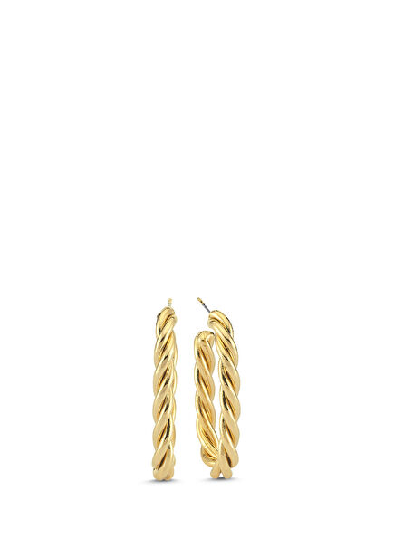 Twisted Chubby Women's Gold-Plated Earrings