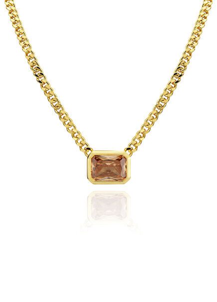 Teona Champagne 22K Gold Plated Women's Necklace