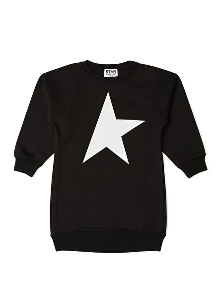 Siyah Logo Detaylı Kız Çocuk Sweatshirt