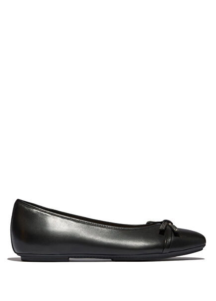 Delicato Glitz-Bow Black Female Ballerina Ballet Flats