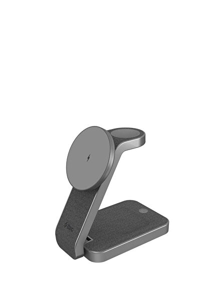 AirCharger Quattro MagSafe Uyumlu 4’ü 1 Arada iPhone + Apple Watch + AirPods LED Aydınlatmalı Kablosuz Katlanabilir Şarj Standı