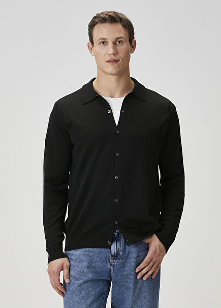 Tibor Black Wool Knit Shirt