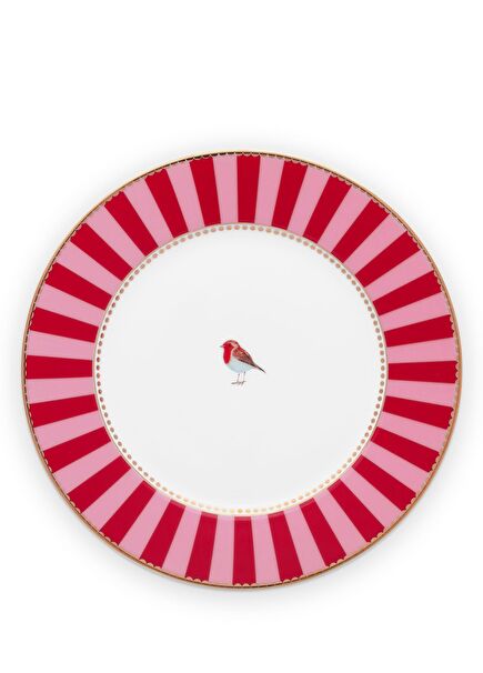 Love Birds Kırmızı Pembe Porselen Tabak