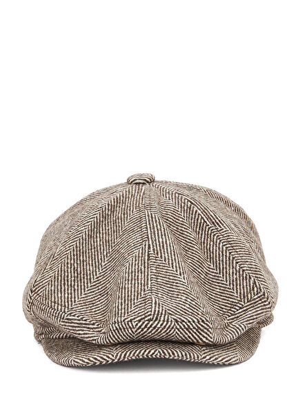 Brown Wool Blend Men's Hat