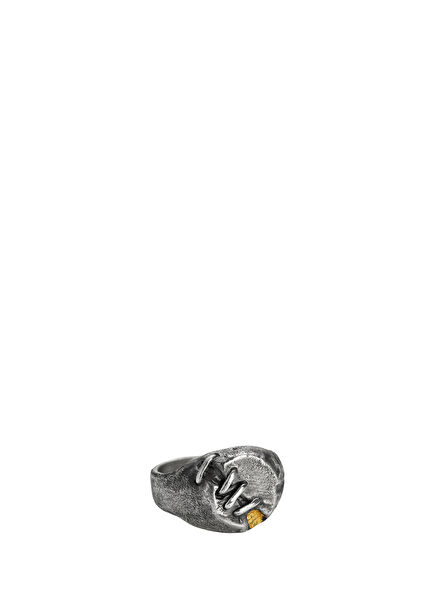 Javed Oxide Men's Silver Ring