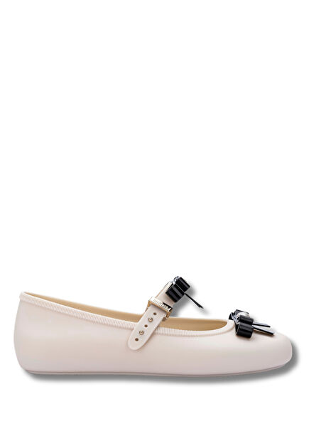 Soft Ballerina Bow Ad Beige Women's Ballet Flats