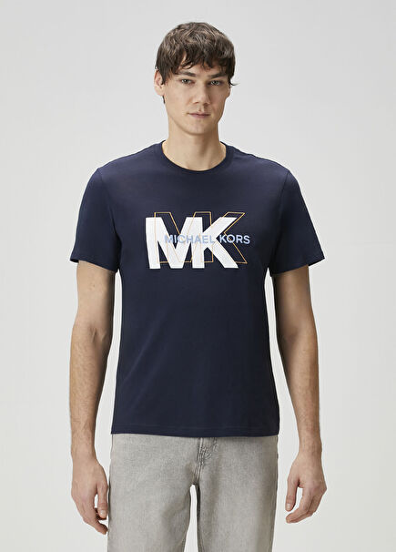 Lacivert Logo Baskılı T-shirt