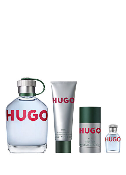 Hugo Green EDT 200 ml + Hugo Green Deostick 75 gr + Shower Gel + Hugo Man 5 ml Men's Perfume Set