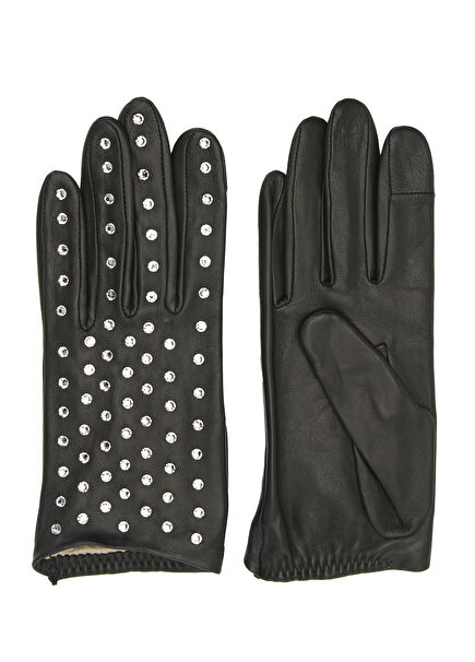 Katestrass Black Leather Gloves