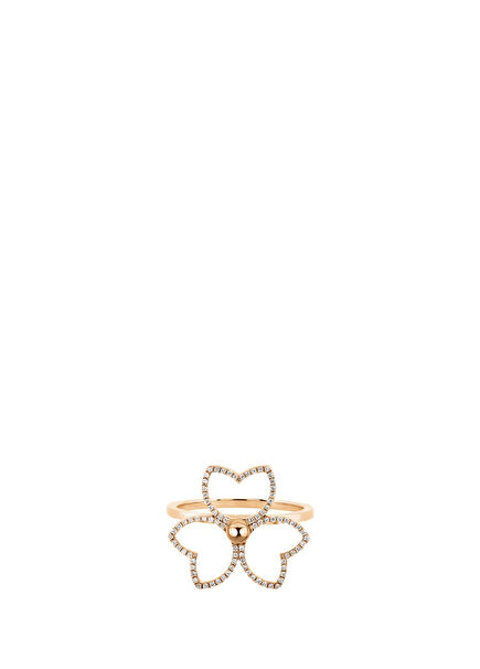 X by Molu Trifoglio Women's Ring with 14K Rose Gold Diamonds