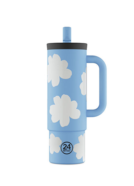 Çok Renkli Straw Cup Pipetli Çelik Termos 800 ml