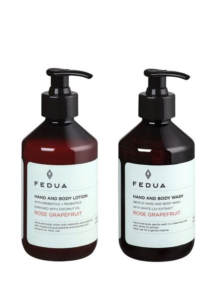 Hand And Body Lotion Rose Grapefruit Moisturizing Body Lotion 300 ml + Hand And Body Wash Rose Grapefruit Shower Gel 300 ml Skin Care Set of 2