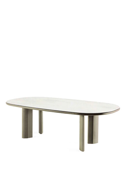 Livintwist Sand Color Aluminum Garden Dining Table