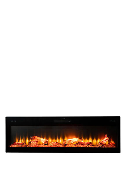 160 S Black Heated Electric Fireplace