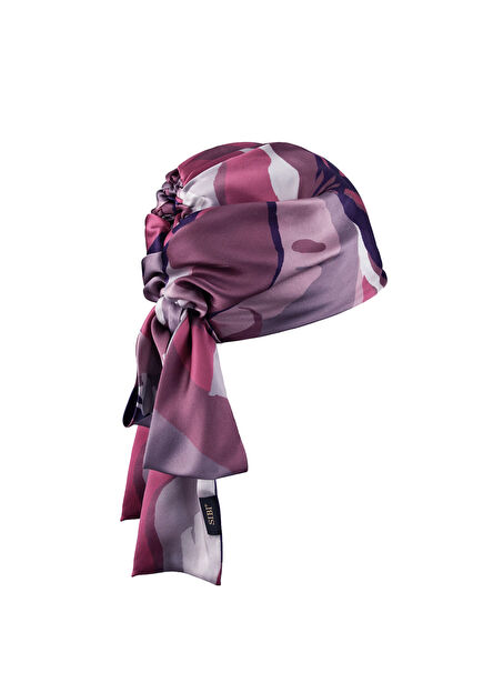 Sacred Garden Lila Desenli İpek Kadın Bandana