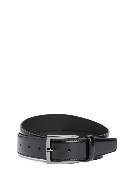 Black Men's Leather Belt