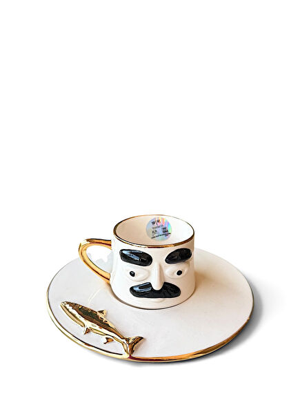 Marée d'Or Sardines Ata Ceramic Turkish Coffee Cup
