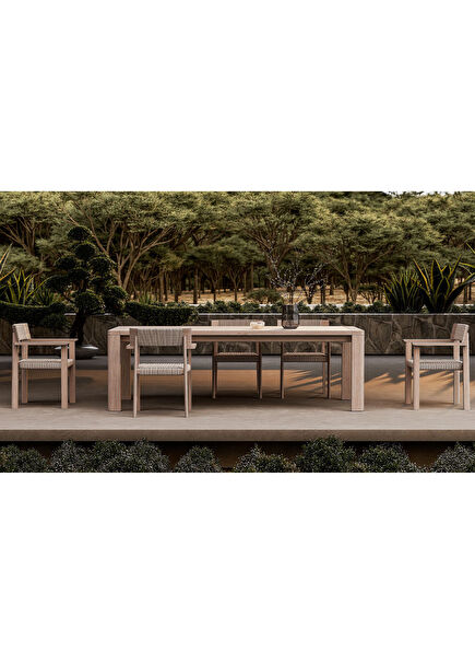 Olma Teak Wood Garden Table Chair Set
