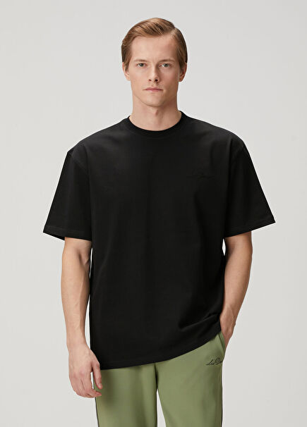 Siyah Organik Pamuk T-shirt