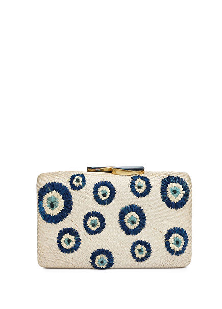 Kapre Evil Eye Desenli Naturel Doğal Taş Detaylı Kadın El Çantası