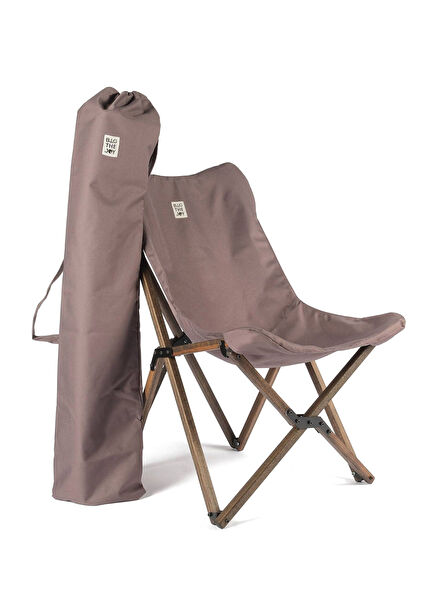 Wood Anthracite Frame Dark Grey Cover Foldable Camping and Garden Chair