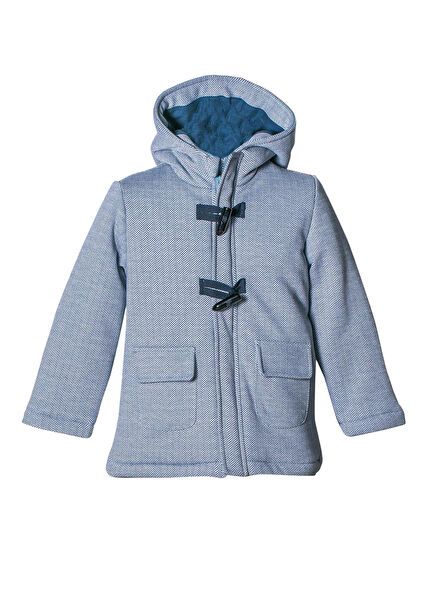 Boys' Coat with Blue Hooded Pockets